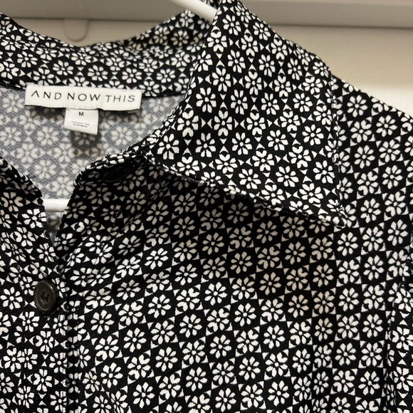 And Now This ruched black and white mini dress, size medium - Picture 6 of 6